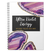 Geode Agate Slice Gemstone Ultra Violet Paars Notitieboek (Voorkant)