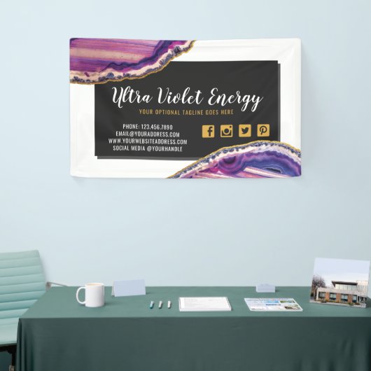 Geode Agate Slice Gemstone Ultra Violet Paars Spandoek (Beurs)