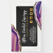 Geode Agate Slice Gemstone Ultra Violet Paars Spandoek (Verticaal)