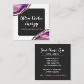 Geode Agate Slice Gemstone Ultra Violet Paars Vierkante Visitekaartje (Voorkant / Achterkant)