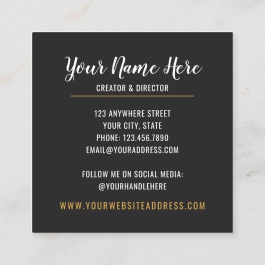 Geode Agate Slice Gemstone Ultra Violet Paars Vierkante Visitekaartje (Achterkant)