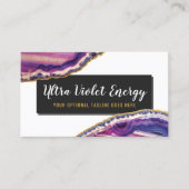 Geode Agate Slice Gemstone Ultra Violet Paars Visitekaartje (Voorkant)