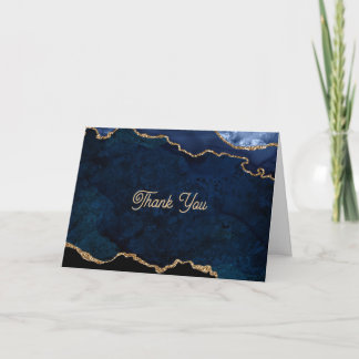 Geode Blau Verguld Bedankkaart