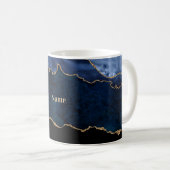 Geode Blau Verguld Koffiemok (Voorkant rechts)