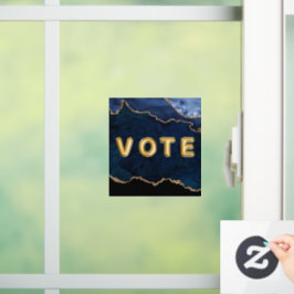 Geode Blau Verguld Stem Raamsticker