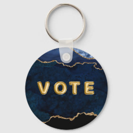 Geode Blau Verguld Stem Sleutelhanger