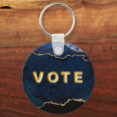Geode Blau Verguld Stem Sleutelhanger (Achterkant)