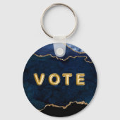 Geode Blau Verguld Stem Sleutelhanger (Achterkant)