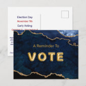 Geode Blauwe Vergulde Stem Briefkaart (Voorkant / Achterkant)
