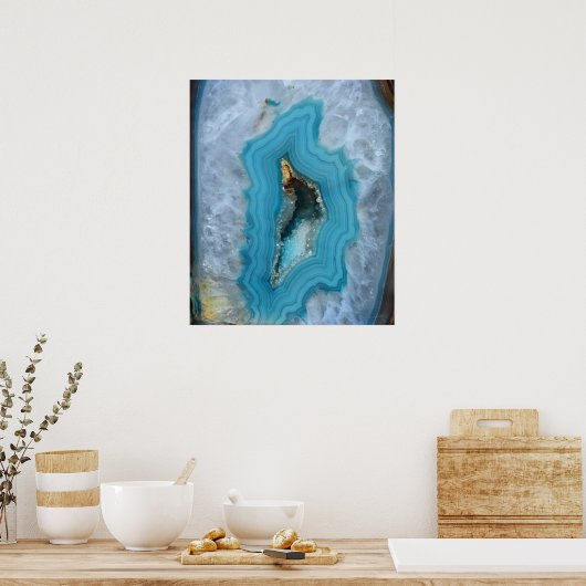 Geode Blue 1 Art Print -20x24 - andere formaten oo (Keuken)