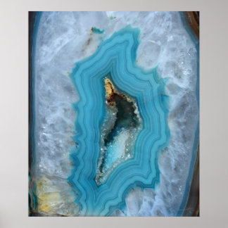 Geode Blue 1 Art Print -20x24 - andere formaten oo