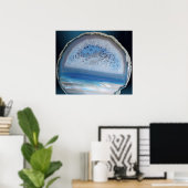 Geode Blue 2 Art Print -24x20 -andere maten ook (Thuiskantoor)