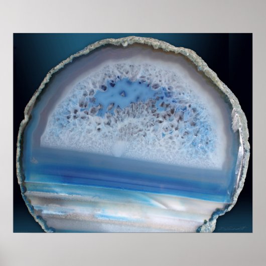 Geode Blue 2 Art Print -24x20 -andere maten ook (Voorkant)