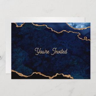 Geode Blue Gilded Birthday Kaart