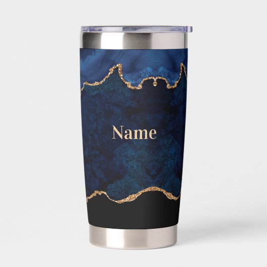 Geode Blue Gilded  Geïsoleerde Drinkbeker (Links)