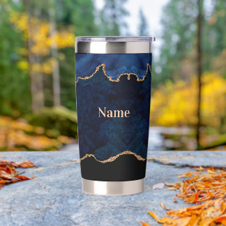 Geode Blue Gilded  Geïsoleerde Drinkbeker