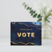 Geode Blue Gilded Vote Briefkaart (Staand voorkant)