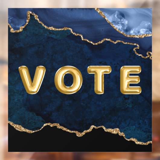Geode Blue Gilded Vote Raamsticker (Vel 2)