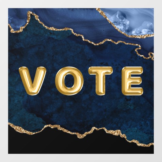 Geode Blue Gilded Vote Raamsticker (Vel)