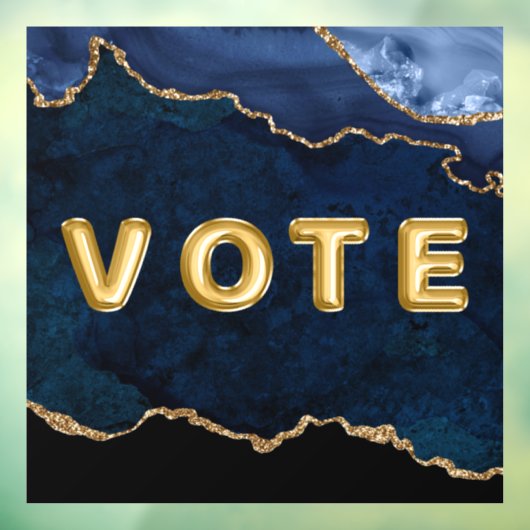 Geode Blue Gilded Vote Raamsticker (Vel 3)