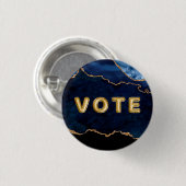 Geode Blue Gilded Vote Ronde Button 3,2 Cm (Voorkant /achterkant)