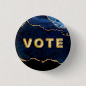 Geode Blue Gilded Vote Ronde Button 3,2 Cm (Voorkant)