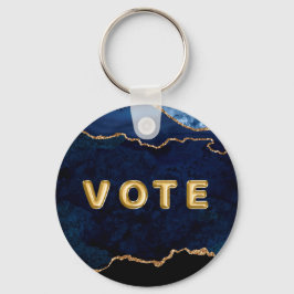 Geode Blue Gilded Vote Sleutelhanger