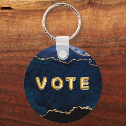Geode Blue Gilded Vote Sleutelhanger (Voorkant)