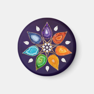 Geode Chakras Mandala - Lotus Petals Magneet