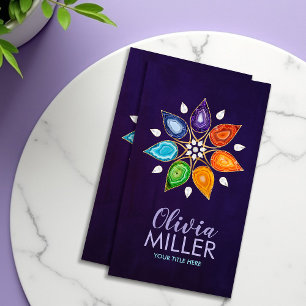 Geode Chakras Mandala - Lotus Petals Visitekaartje