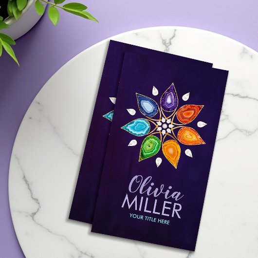 Geode Chakras Mandala - Lotus Petals Visitekaartje