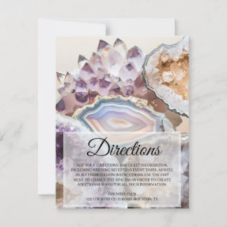 Geode Crystal Wedding Directions Insert Card Kaart