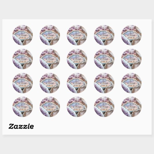 Geode Crystal Wedding Personalized Sticker (Vel)