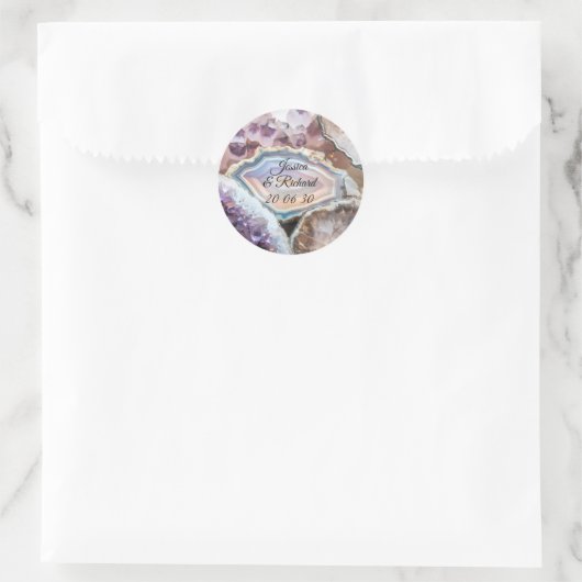 Geode Crystal Wedding Personalized Sticker (Tas)
