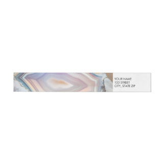 Geode Crystal Wedding Photo Wrap Around Label  Adreslabel Wikkel