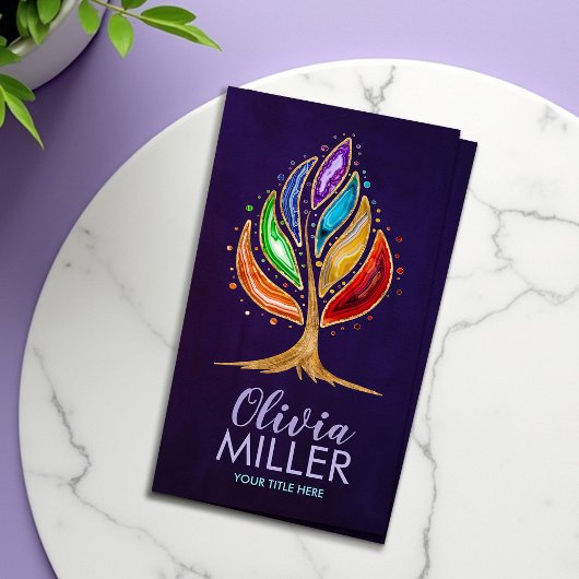 Geode Crystals Chakras Tree Visitekaartje