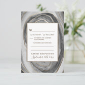 Geode Edelsteen Agaat Bruiloft RSVP Kaarten Kaartje (Staand voorkant)