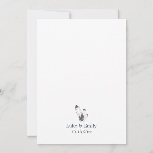 Geode & Edelstenen Bruiloft Kaart (Achterkant)