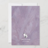 Geode & Edelstenen in Paarse Waterverf Trouw Kaart (Achterkant)