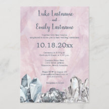 Geode & Edelstenen in Roze Waterverf Bruiloft