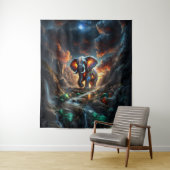 Geode Elephant 01 Wandkleed (In situ)