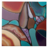 Geode - Faux Glas in lood Mozaïek Abstracte Kunst Tegeltje (Voorkant)