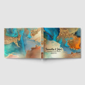 Geode faux gold agate waterverf blauw goud sinaasa gastenboek (Volledig)