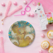 Geode faux goudblauw agate waterverf chic party papieren bordje (Feest)