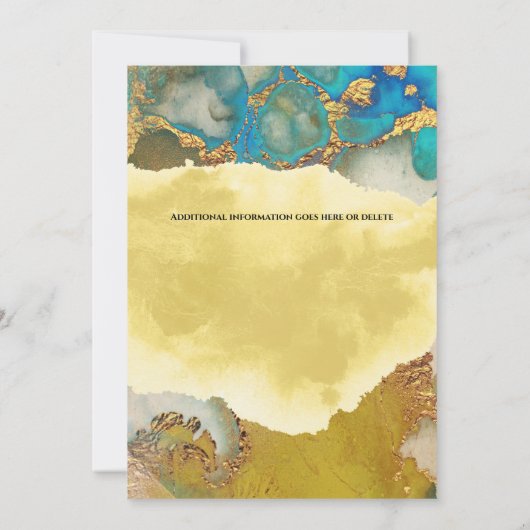 Geode faux goudblauw kristallijne waterverf kaart (Achterkant)