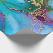 Geode faux goudblauw paars agaat waterverf cadeaupapier (Hoek)