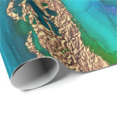 Geode faux goudblauw paars agaat waterverf cadeaupapier (Rol Hoek)