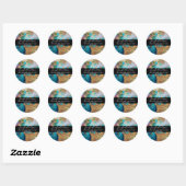 Geode faux goudblauw paars blauw ronde sticker (Vel)