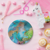 Geode faux goudblauw paars paars gekonkel gemstone papieren bordje (Feest)