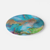 Geode faux goudblauw paars paars gekonkel gemstone papieren bordje (Gekanteld)